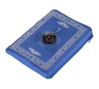BML 1 Pcs Travel Pocket Prayer Mat with Qibla Finder Compass in Carry Bag 60 X 100cm Portable & Travel Friendly Muslim Prayer Praying Rug Namaz Carpet (Blue)