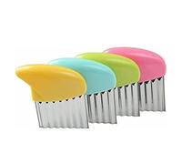 BML 1 x Potato Chipper Crinkle Slicer | Stainless Steel Cutter with Sharp Wavy Blade Cutter | Kitchen Cooking Tool for French Fries, Vegetable Cutter and Fruit Slicer (1 x Random Color Potato Chipper)