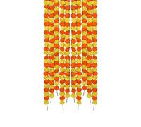 BML 10 x Artificial Marigold Flowers Garland | 5 Feet Hanging Fake Flower Garland for Indian Wedding, Pooja and Festival Home For Front Door & Entryway (10)