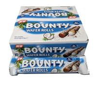 BML 10 x Bounty Crispy Wafer Rolls 22.5g Each Irresistible Coconut & Chocolate Wafer Rolls Perfect Treat for Coconut Lovers Ideal for Snack Birthday Gift