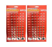 BML 100 PCs Alkaline Button Cell Batteries AG1 AG3 AG4 AG10 AG12 AG13 High Capacity Bulk Pack for Watches Toys Calculators Key Fobs