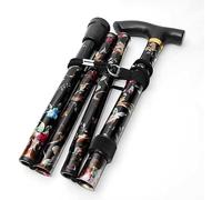 BML 1x Adjustable Folding Walking Stick Cane | Lightweight and Height Adjustable Walking Stick | Ergonomic Handle Comfort Grip Collapsible Folding Cane for Men & Women