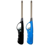 BML 2 Pack BBQ Lighter Adjustable Flame Long Reach Windproof Refillable Gas Lighter for Outdoor Use Kitchen Candles Stove Grill & Camping Use (Assorted Colours)