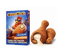 BML 2 x Milk Filled Chocolate Drumstick 48g Crispy Novelty Chocolate Looks Like Fried Chicken Cream Filled Chocolate Snack Fun Party Gift Stocking Filler for Kids Adults Chocolate Lovers