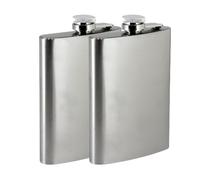 BML 2 x Stainless Steel Silver Hip Flask 6oz Leak Proof Portable Whiskey Flask for Climbing Hiking Camping Barbecue Bar Parties Pocket Sized Elegance