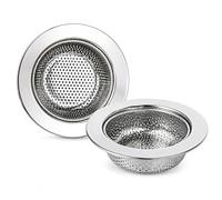BML 2 x Stainless Steel Sink Strainer 115mm Kitchen Drain Basket Filter Waste Catcher Plug Hole Food Debris Trap Rust Resistant Sink Waste Strainer for Kitchen Sink & Basin