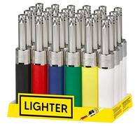 BML 20 Pack BBQ Gas Lighters Refillable Long Reach Utility Lighter with Adjustable Flame Safety Lock for Grill Barbecue Camping Fireplace Candles