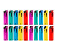 BML 20 Pack Refillable Electronic Lighters Windproof Adjustable Flame Child Safety Feature Multipack Pocket Lighters for BBQ Fireworks Camping