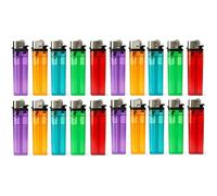 BML 20 x Multipack Disposable Lighters Adjustable Flame Windproof Pocket Lighter Reliable Ignition Child Safe Lighter for Camping Candle Kitchen Lighters Assorted Colors