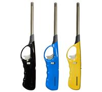 BML 3 x Refillable BBQ Lighters Child Safe Adjustable Flame Safety Gas Lighter for Kitchen Barbecue Candles Camping Cooking Gas Stoves Fireworks