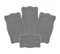 BML 4 Piece Grey Washable Bathroom Rug Set 67 x 120 cm Non Slip Soft Bathroom Floor Mats Bath Mat Set Toilet Pedestal Mat for Caravan Mobile Home Tourer