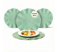 BML 4 x Woven Table Placemats Easy To Clean Heat Resistant Round Table Mats for Kitchen Dining Table Home Decor (38 cm)