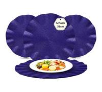 BML 4 x Woven Table Placemats Easy To Clean Heat Resistant Round Table Mats for Kitchen Dining Table Home Decor (38 cm) (Royal Blue)