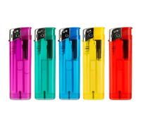 BML 5 Pack Refillable Electronic Lighters Windproof Adjustable Flame Child Safety Feature Multipack Pocket Lighters for BBQ Fireworks Camping