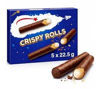 BML 5 x 22.5g Chocolate Crispy Wafer Rolls Cream Filled Crispy Wafer Sticks Crunchy Chocolate Snack Multipack Sweet Treat for Sharing Lunchboxes Desserts