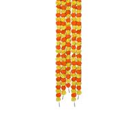 BML 5 x Artificial Marigold Flowers Garland | 5 Feet Hanging Fake Flower Garland for Indian Wedding, Pooja and Festival Home For Front Door & Entryway (5)
