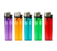BML 5 x Multipack Disposable Lighters Adjustable Flame Windproof Pocket Lighter Reliable Ignition Child Safe Lighter for Camping Candle Kitchen Lighters Assorted Colors