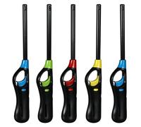 BML 5 x Multipack Large Refillable BBQ Lighter Saftey Gas Suitable for Indoor and Outdoor BBQ, Candles, Camping, Cooking and Stoves Assorted Colours