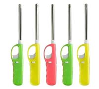 BML 5 x Refillable BBQ Lighters Child Safe Adjustable Flame Safety Gas Lighter for Kitchen Barbecue Candles Camping Cooking Gas Stoves Fireworks