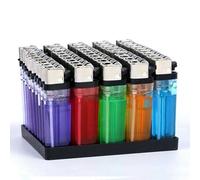 BML 50 Pack Disposable Lighters Multipack Gas Lighter Windproof Adjustable Flame Child Safety Lock Pocket Cigarette Lighter for Kitchen BBQ Candles Camping Travel