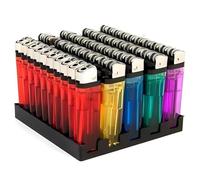 BML 50 x Disposable Lighters Multipack Windproof Adjustable Long Lasting Flame Child Safe Pocket Lighters for Candle Kitchen Daily Use Travel BBQ Lighter for Camping