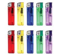 BML 50 x Multipack Electronic Lighters Child Safe Pocket Lighters with Windproof Adjustable Flame Ideal for Kitchen Stove BBQs Camping