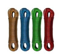 BML 50m Washing Line PVC Coated 4mm Metal Core Clothes Line Strong Laundry Drying Cord for Garden Outdoor Indoor Clothes Hanging Assorted Colour
