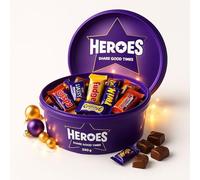 BML 550g Heroes Chocolate Tub Mixed Mini Bars Assortment with Milk Wispa Fudge More Sharing Sweets for Christmas Halloween Party Birthday