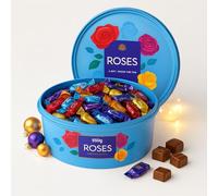BML 550g Roses Chocolate Tub Assorted Milk Chocolates Sharing Box Ideal for Christmas Celebrations Halloween Parties Birthday and Everyday Sweet Treats