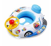 BML Baby Swimming Float Seat Inflatable Baby Pool Float Car Style Baby Swimming Ring with Steering Wheel Backrest Toddler Pool Float Age 1 to 4 Years