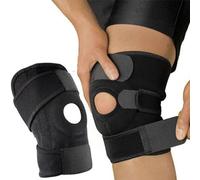 BML Black Knee Brace Support | Adjustable Compression Neoprene Knee Patellar Tendon Support for Bursitis Joint Knee | Support for Knee Medical NHS Pain Relief & Recovery for Men & Women