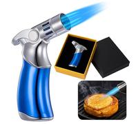 BML Blow Torch for Cooking Refillable Soldering Torch Safety Lock Adjustable Flame Kitchen Torch for Creme Brulee Desserts Baking DIY Soldering