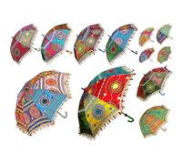BML Indian Handmade Umbrella Traditional Rajasthani Indian Umbrella for Wedding Decoration Bride Mehandi & Haldi Festival Home Decoration (Pack of 5)