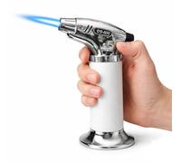 BML Kitchen Blow Torch Refillable Cooking Torch Adjustable Flame Culinary Torch with Safety Lock Ergonomic Grip for Creme Brulee BBQ Baking Searing DIY (Gas Not Included)