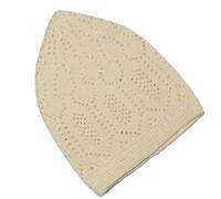 BML Men's Kufi Cap Islamic Muslim Mosque Prayer Topi Breathable Lightweight Head Wear Ideal Hat for Eid Ramadan Namaz Present White