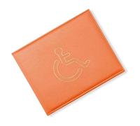 BML PU Leather Disabled Badge Safe Wallet Protector Disability Parking Permit Discreet Display Cover Hologram Safe (Orange)