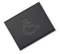BML PU Leather Disabled Badge Safe Wallet Protector Disability Parking Permit Discreet Display Cover Hologram Safe (Black)