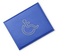 BML PU Leather Disabled Badge Safe Wallet Protector Disability Parking Permit Discreet Display Cover Hologram Safe (Blue)