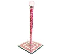 BML Silver Crystal Crushed Diamond Mirrored Tissue Box | Large Rectangular Mirrored Napkin Box, Table Napkin Holder Square Tissue Organizer For Home Decor (Pink Tissue Holder Stand)