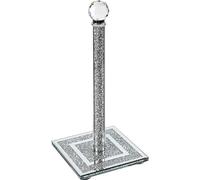 BML Silver Crystal Filled Kitchen Roll Holder 31cm Diamond Diamanate Freestanding Chrome | Glamorous Paper Towel Dispenser | Free Stand Tissue Towel Holder | Elegant Home Decor