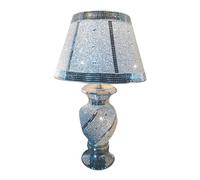 BML Silver Glitter Crushed Diamond Table Lamp Shade | Spiral Design & Glamorous Sparkle | Perfect for Bedroom and Living Room Decor
