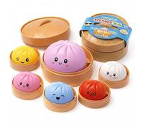 BML Squishy Dumpling Toy Soft Squeeze Stress Relief Toy Kawaii Bao Bun Fidget Toy Anti Anxiety Desk Toy for Kids Teens Adults (Assorted color) (1)