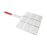 BML Stainless Steel Grill Basket With Portable and Foldable Heat Proof Long Handle 29x39cmx60cm | Perfect for Grilling Vegetables, Fishes, Shrimp | Basket Net for Professional BBQ