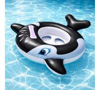 BML Whale Baby Swim Float with Seat Inflatable Pool Float Boat for Toddlers Kids Swimming Ring Water Toy for Pool Beach Summer (Ages: 3+)