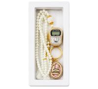 BML White Islamic Prayer Gift Set with Digital Tally Counter Tasbih Prayer Beads Decorative Keyring and Presentation Box for Ramadan, Eid, Hajj, and Umrah