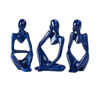 BMLCGJ Thinker Statue Gold Decor Abstract Art Sculpture, Golden Resin Collectible Figurines for Home Living Room Office Shelf Decoration,Great Gifts Ideas (Blue)
