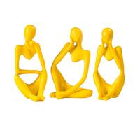 BMLCGJ Thinker Statue Gold Decor Abstract Art Sculpture, Golden Resin Collectible Figurines for Home Living Room Office Shelf Decoration,Great Gift Ideas (Yellow)
