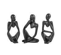 BMLCGJ Thinker Statue Gold Decor Abstract Art Sculpture, Golden Resin Collectible Figurines for Home Living Room Office Shelf Decoration,Great Gifts Ideas (Black)