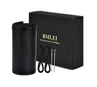 BMLEI Top Genuine Leather Steering Wheel Cover Universal 15 Inch with Anti-Slip Design and Soft Padding,Steering Wheel Stitch on Wrap