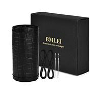 BMLEI Universal Auto Steering Wheel Cover with Top Genuine Leather and Anti-Slip Design, Soft Padding, Heavy Duty